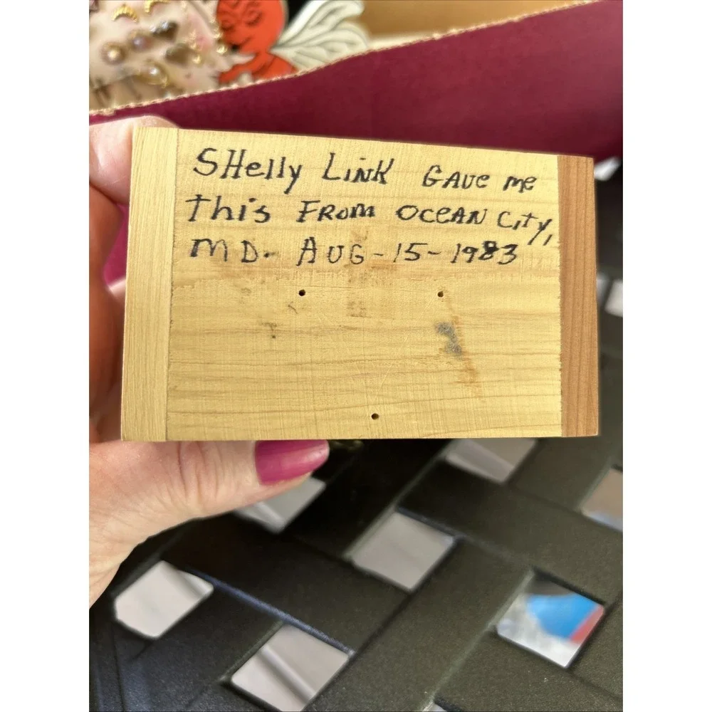 Souvenir Ocean City Maryland Wooden Trinket Box 1983